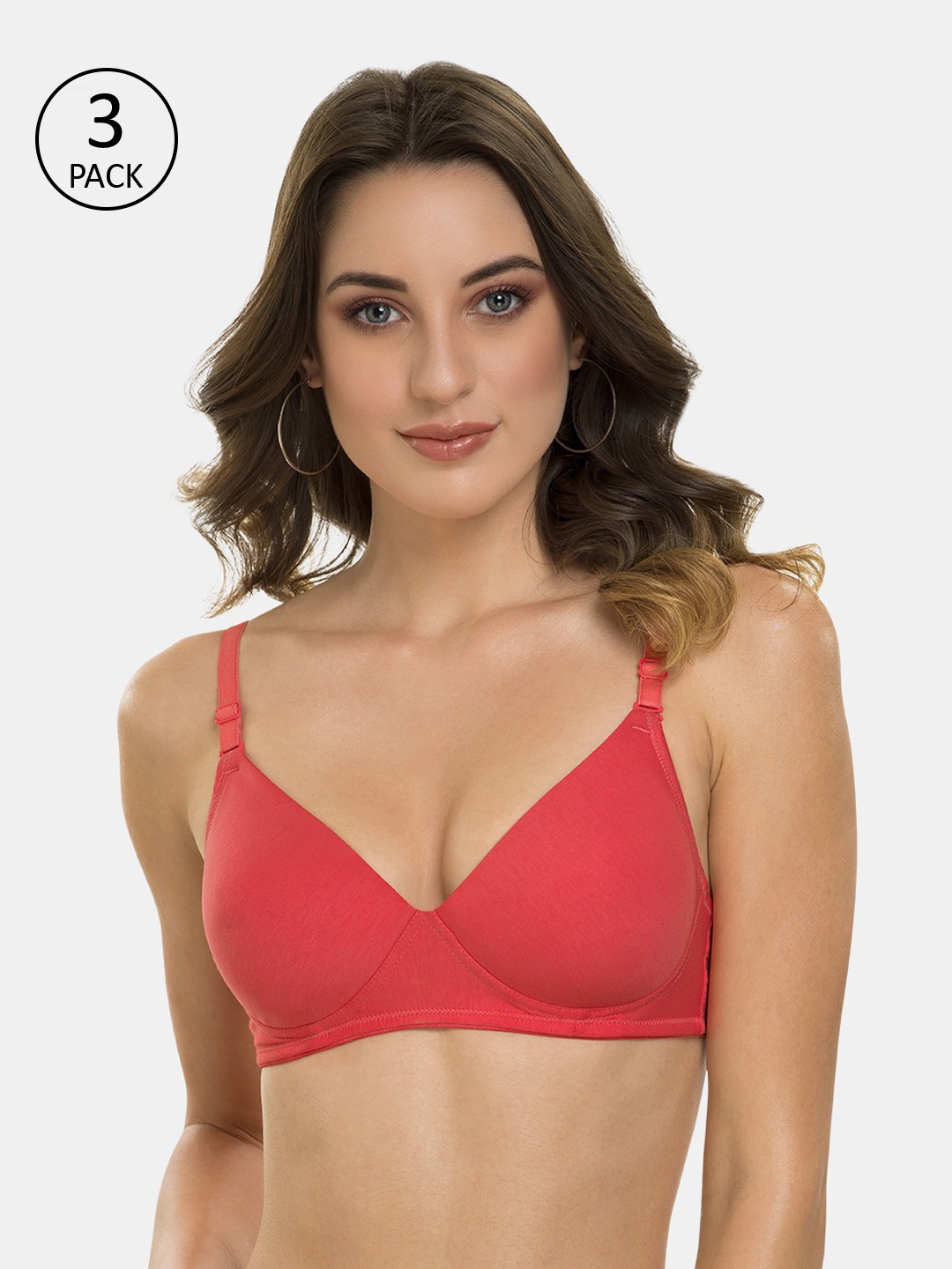 

Tweens Pack of 3 Coral T-shirt Bra-Heavily Padded TW-91570-3PC-CRL