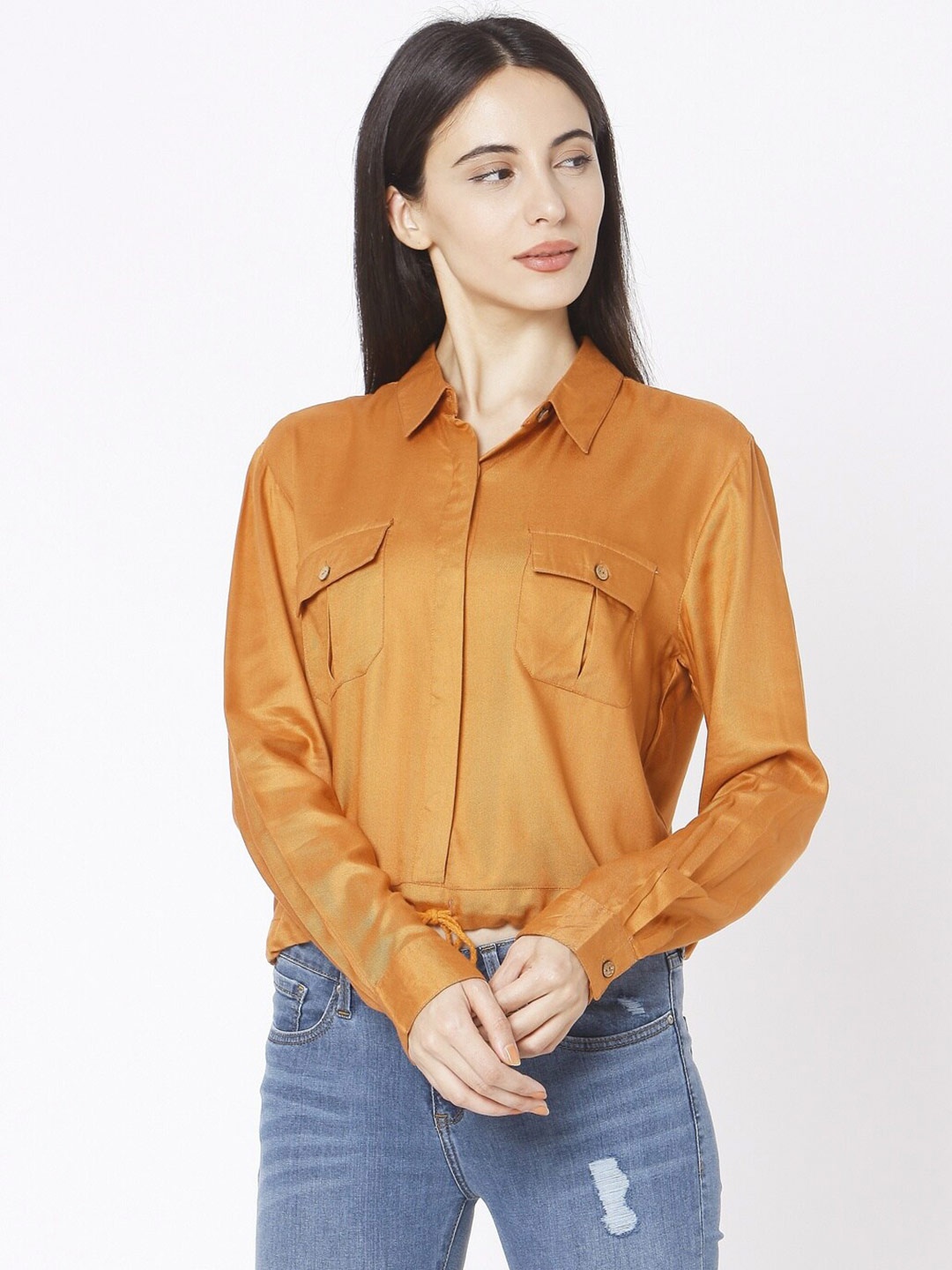 

SPYKAR Women Brown Solid Shirt Style Top