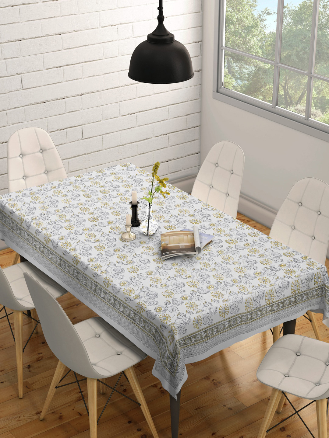 

Fabindia Off White Printed Cotton Table Cover
