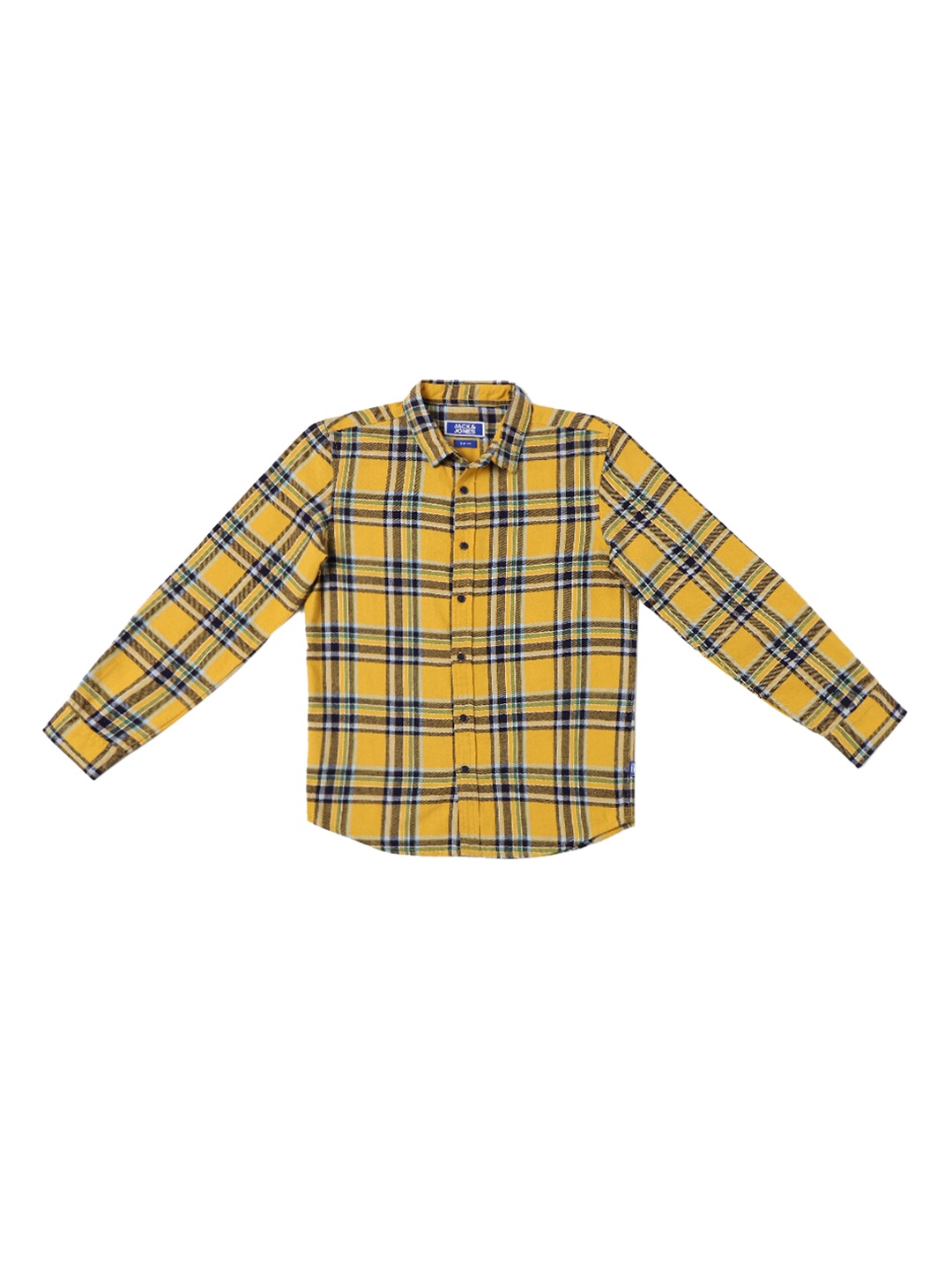 

Jack & Jones Boys Yellow Tartan Checks Opaque Checked Casual Shirt
