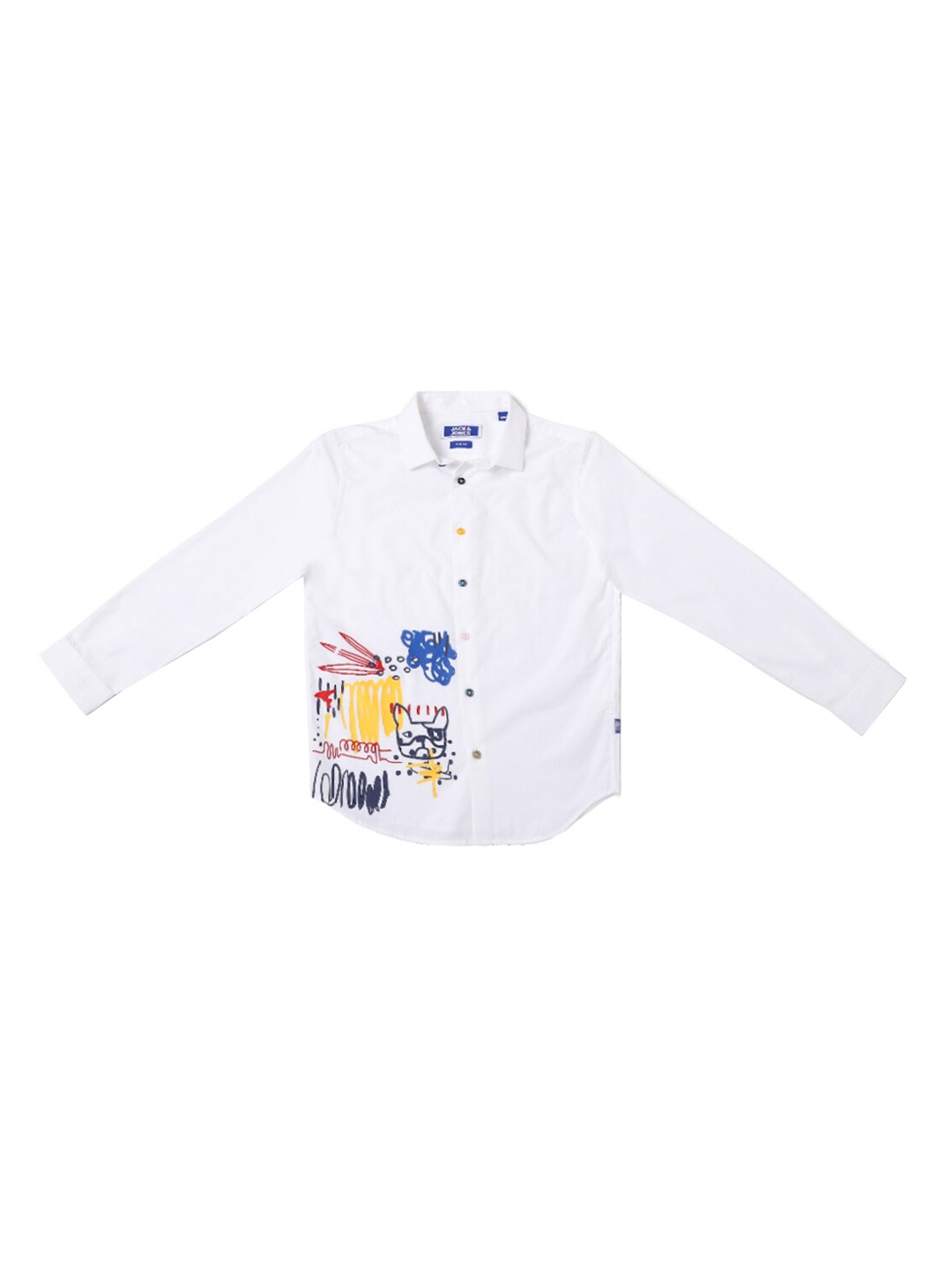 

Jack & Jones Boys White Opaque Printed Casual Shirt