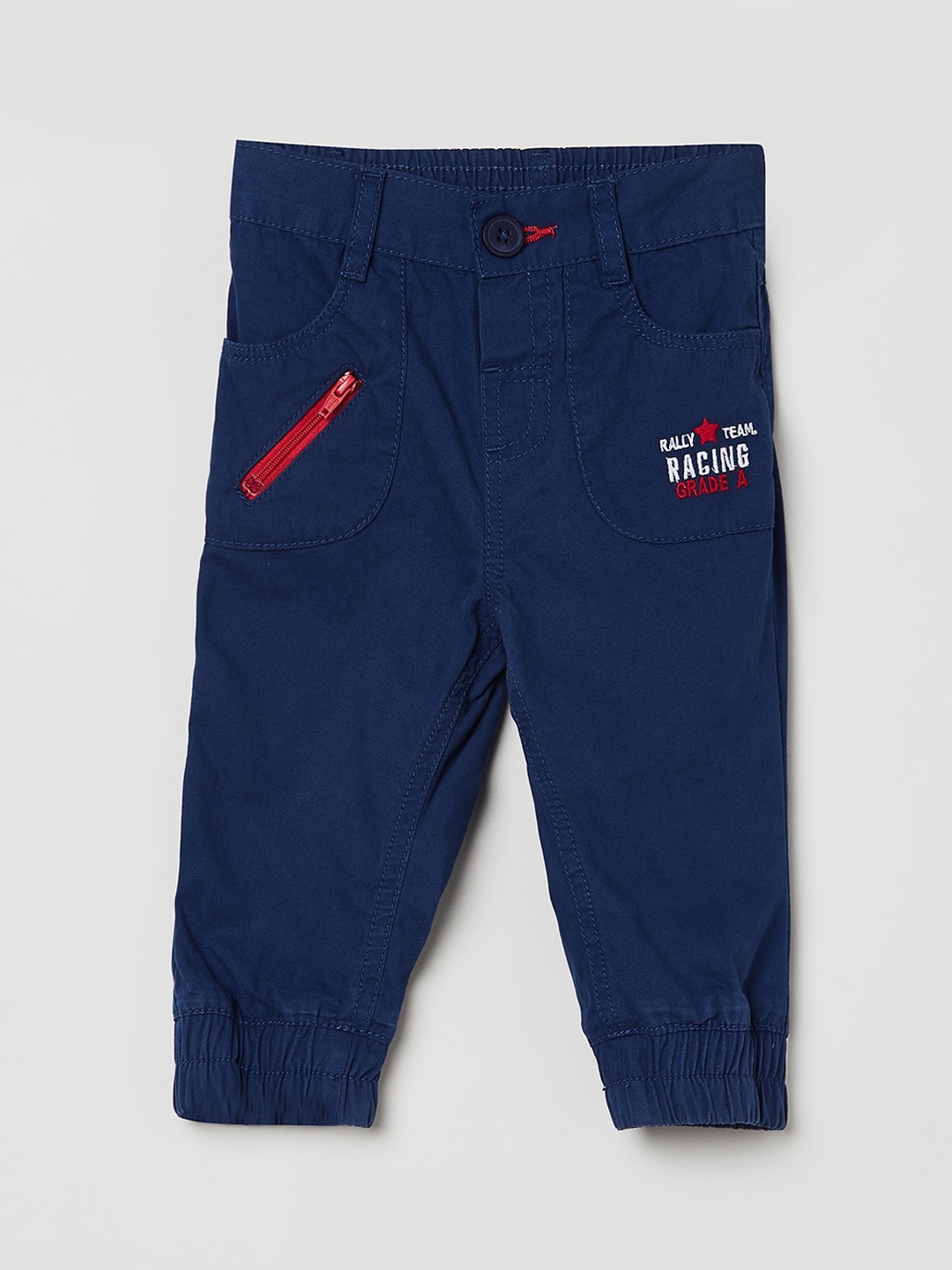 

max Boys Navy Blue Solid Cotton Track Pants