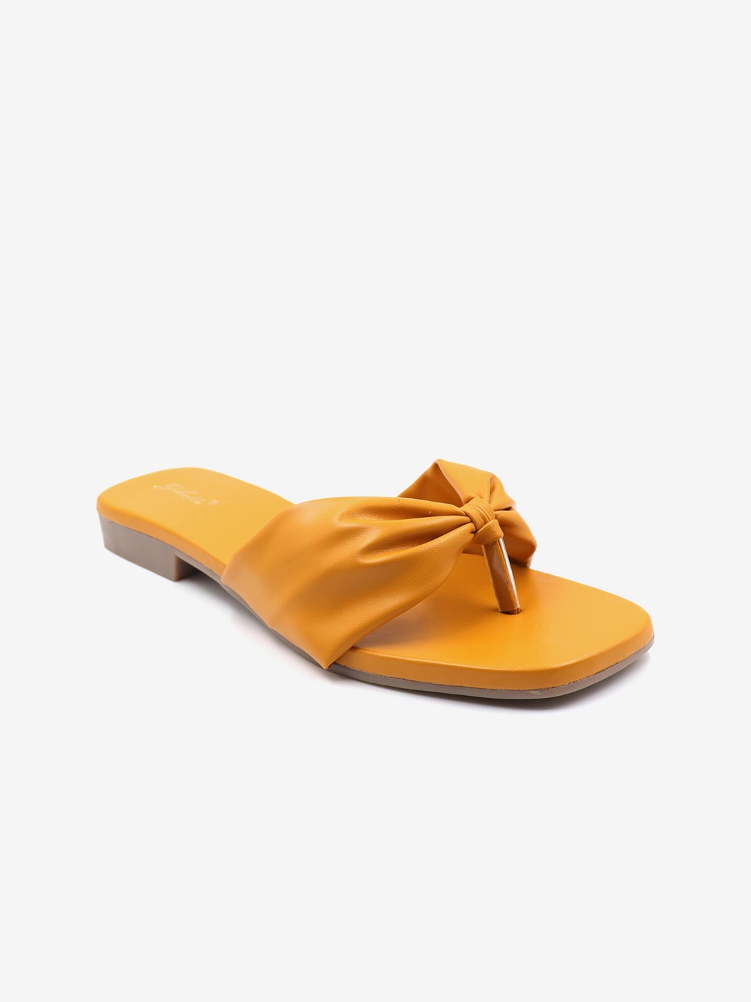 

Gibelle Women Mustard Yellow Open Toe Flats
