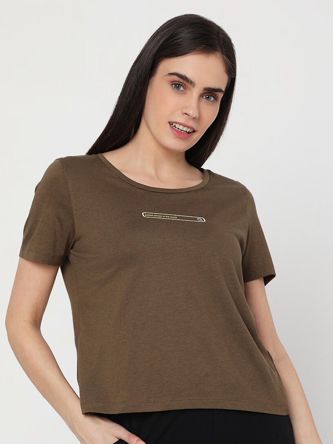 

Vero Moda Women Brown Solid T-shirt