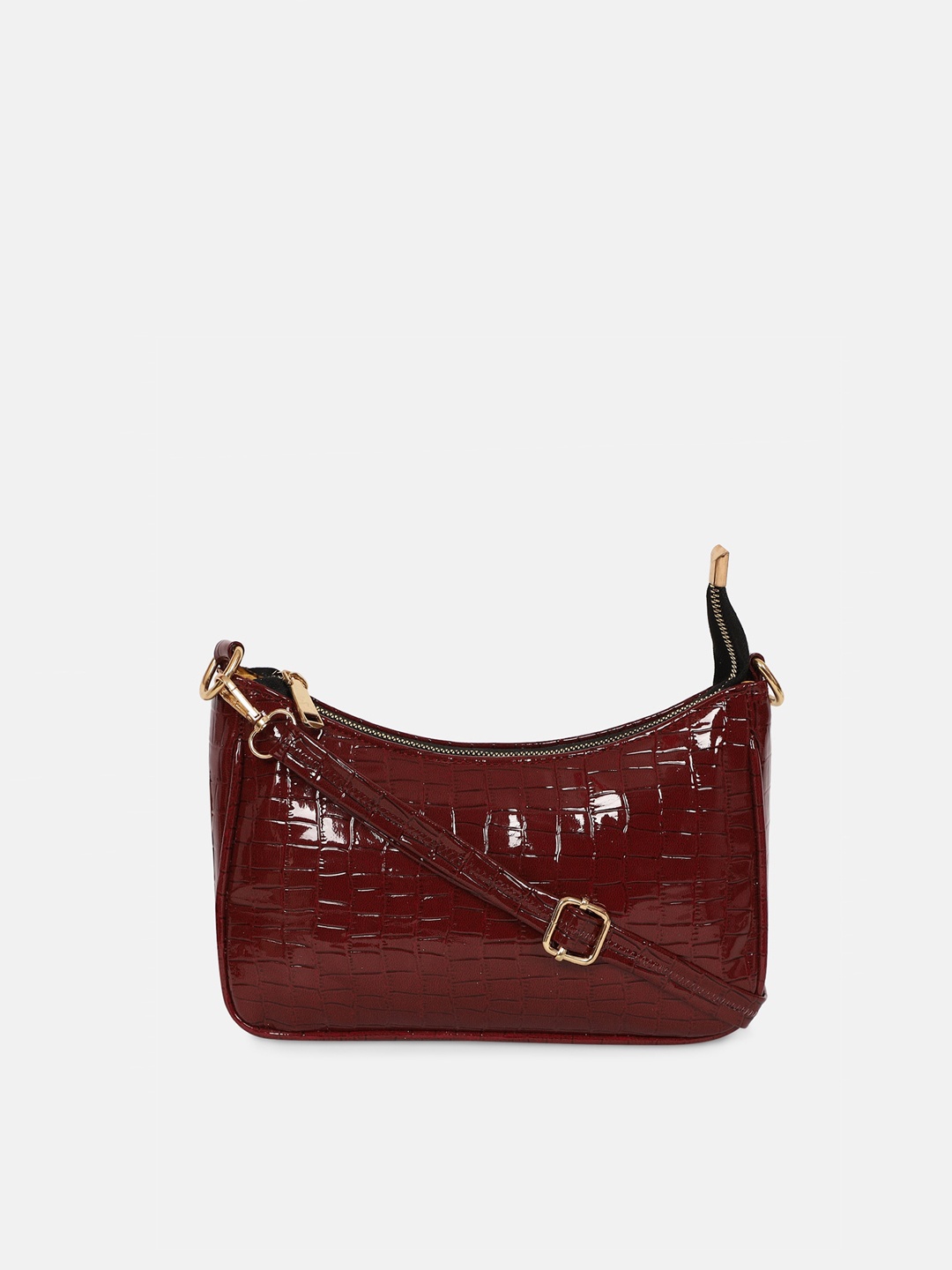 

Bagsy Malone Maroon Animal Textured PU Structured Sling Bag
