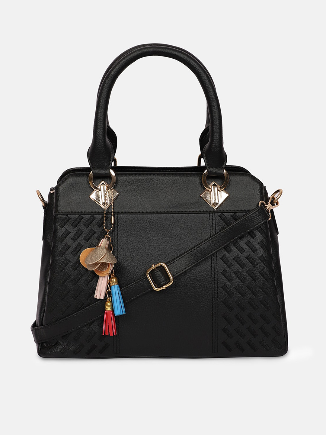 

Bagsy Malone Black PU Structured Tasselled Handheld Bag