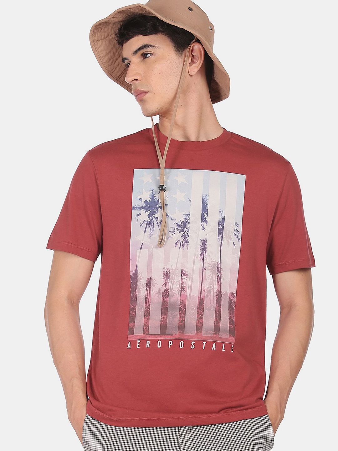 

Aeropostale Men Red Printed T-shirt