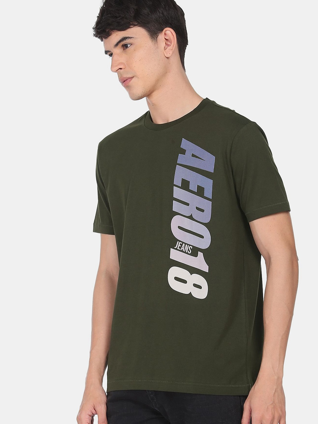 

Aeropostale Men Green Typography Printed T-shirt