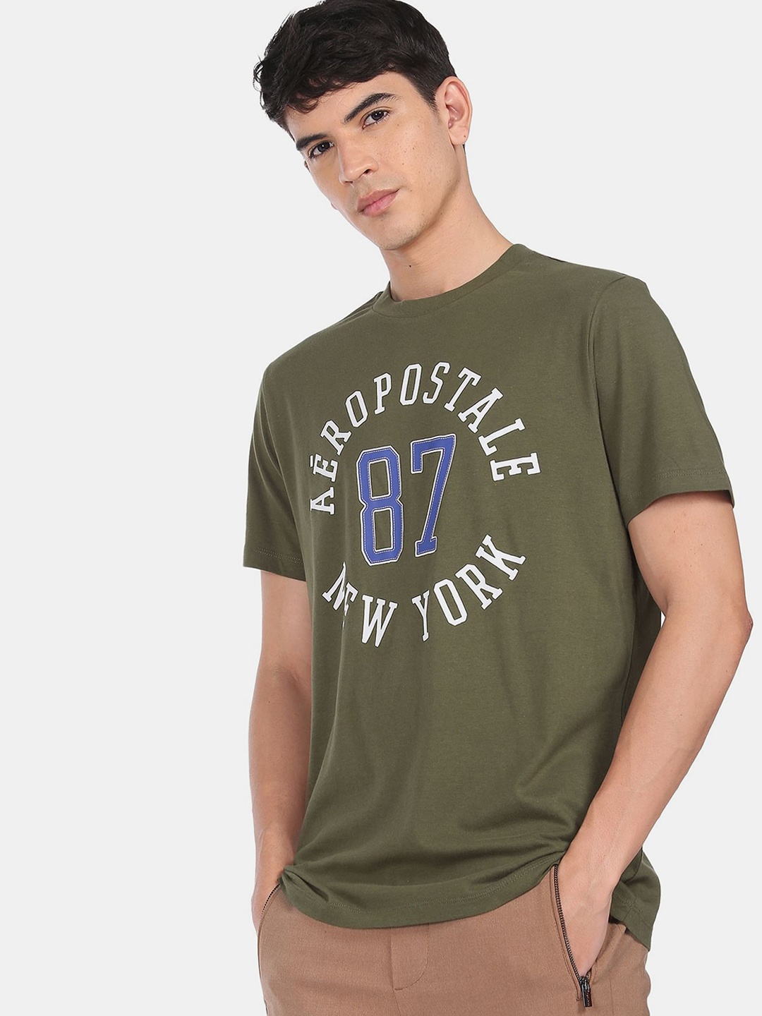 

Aeropostale Men Green Typography Printed T-shirt