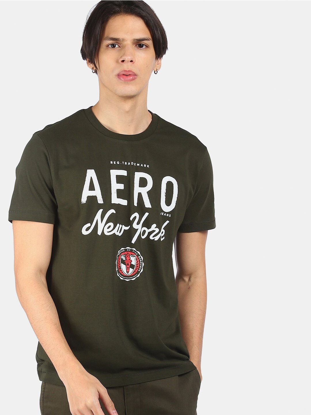 

Aeropostale Men Green Typography Printed T-shirt