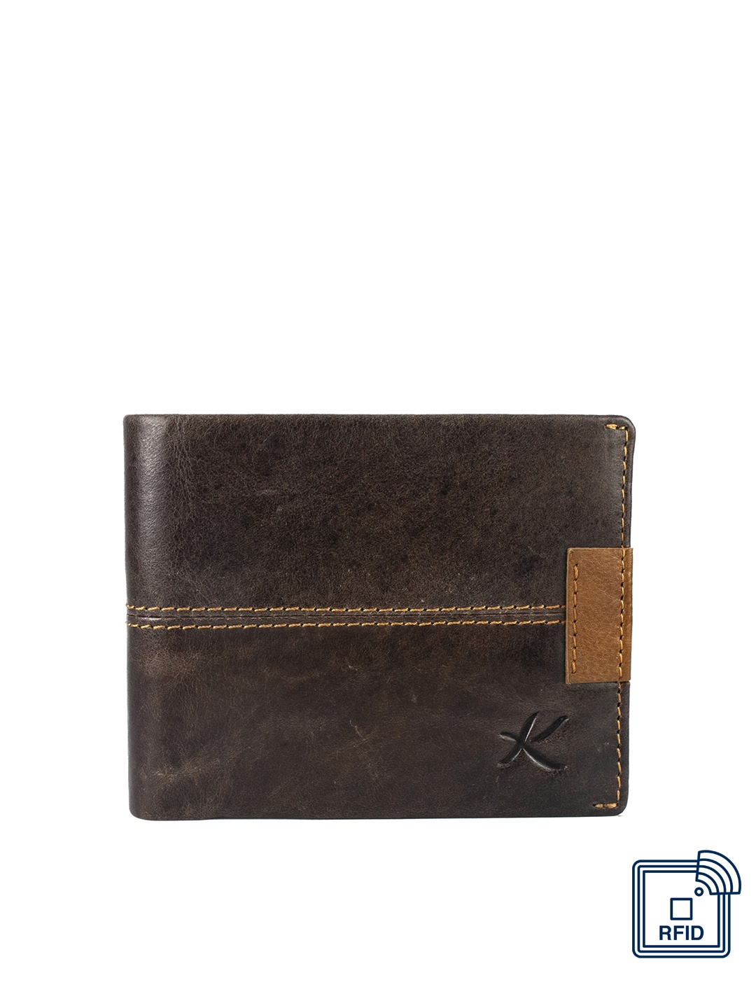 

Kastner Men Brown Textured Leather Two Fold Wallet