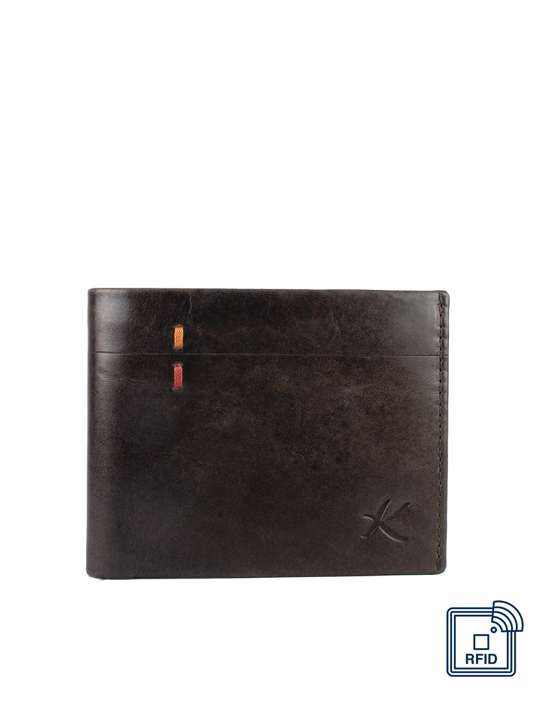 

Kastner Men Brown Cut Work Leather Two Fold Wallet