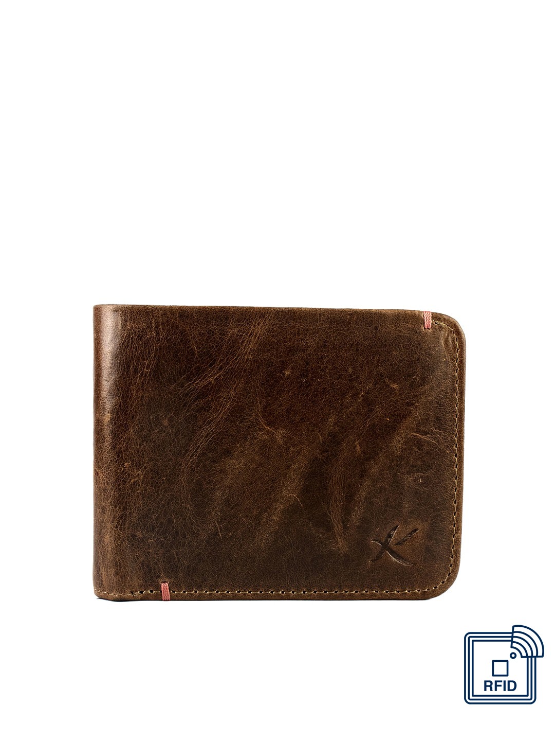 

Kastner Men Brown Textured Leather Two-Fold Wallet