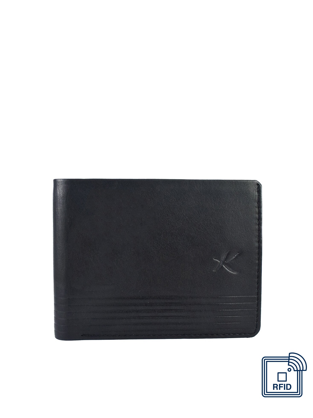 

Kastner Men Black Textured Two-Fold Wallet
