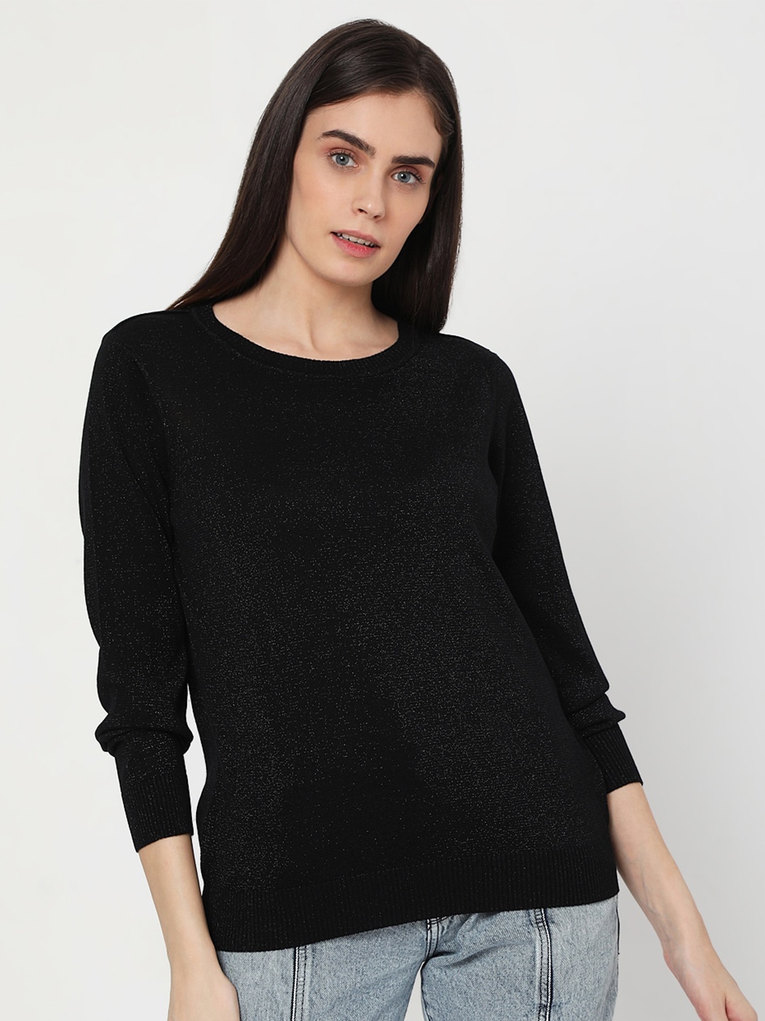 

Vero Moda Women Solid Black Pullover