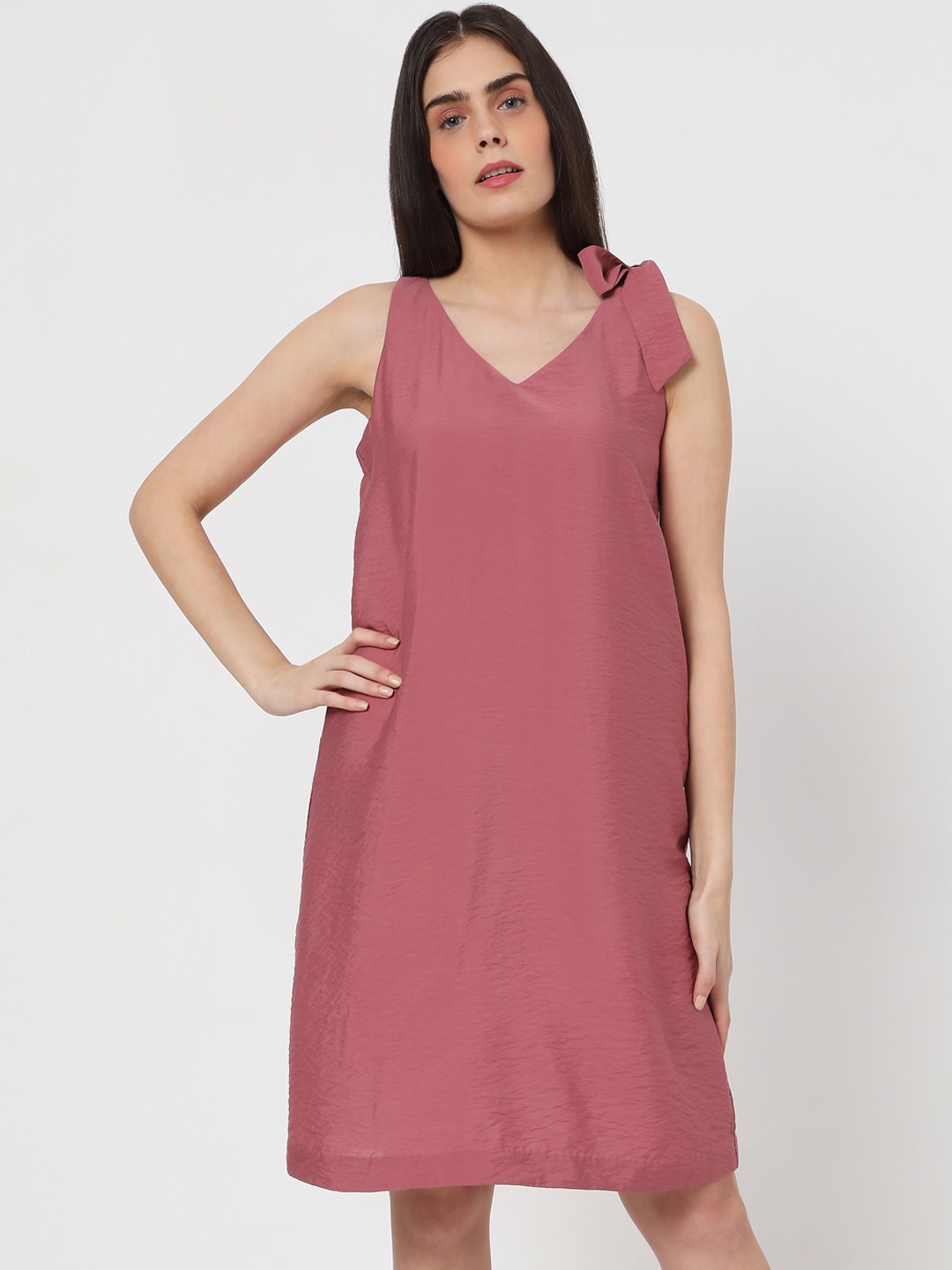 

Vero Moda Women Pink & faded rose Tie-Ups A-Line Dress