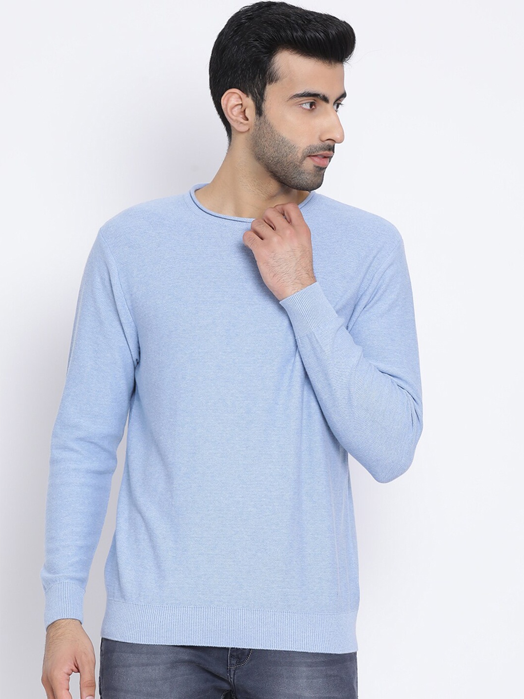 

Richlook Men Blue Pullover Sweater