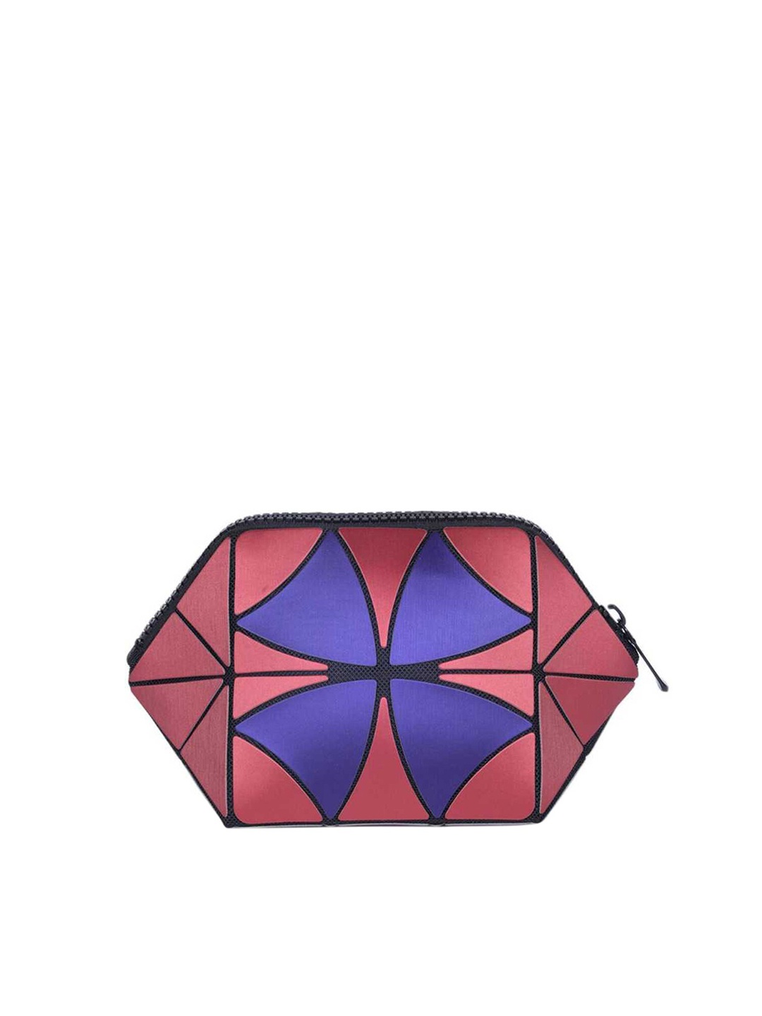 

BAOMI Geometric Cosmetic Pouch Range Orange + Purple Color Soft One Size Handbag, Pink