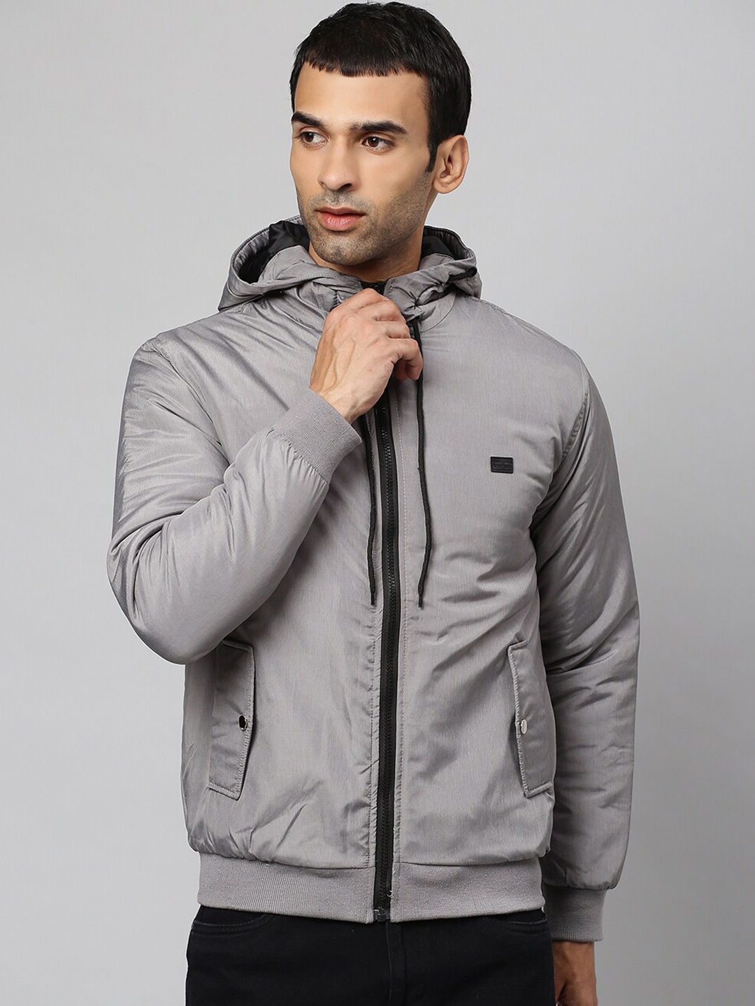 

Campus Sutra Men Lightweight Windcheater Bomber Jacket, Grey