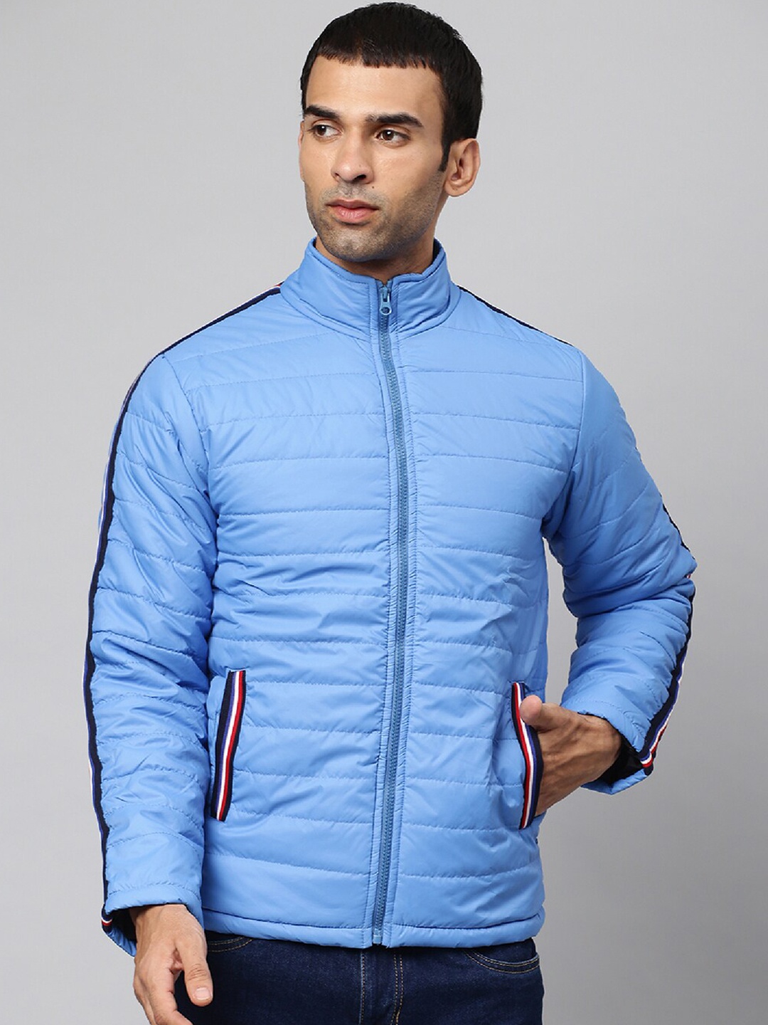 

Campus Sutra Men Blue Windcheater Padded Jacket