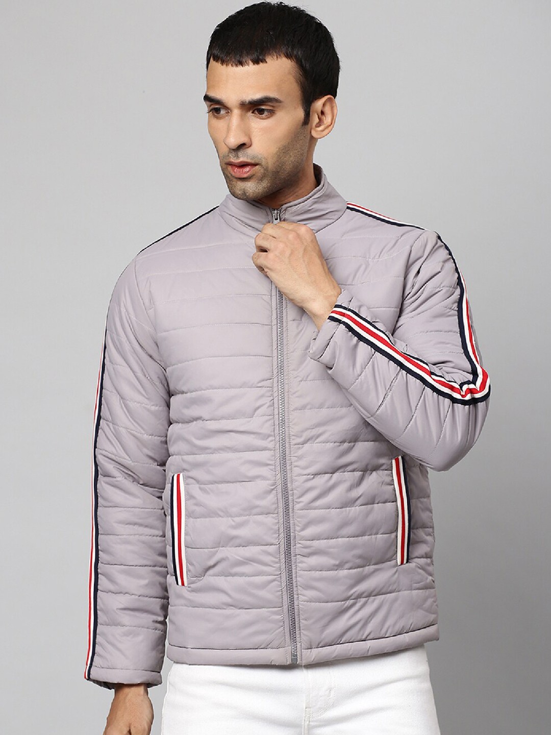 

Campus Sutra Men Grey Windcheater Padded Jacket