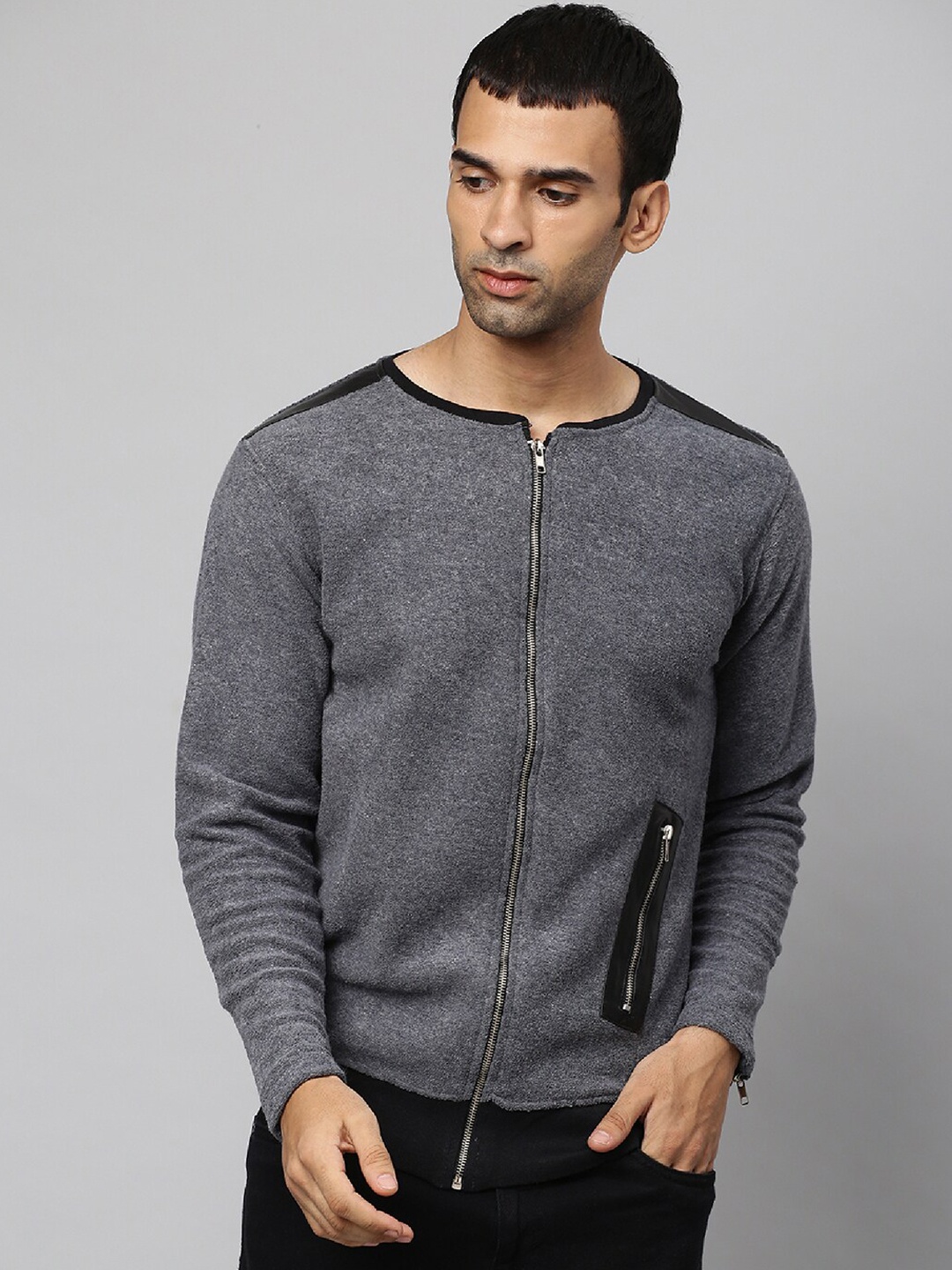 

Campus Sutra Men Charcoal Cotton Windcheater Jacket