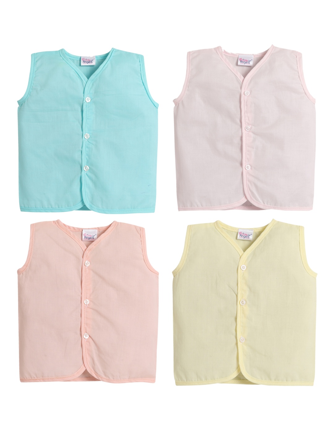Little Angels Infant Kids Pack Of 4 Assorted Cotton Jhablas