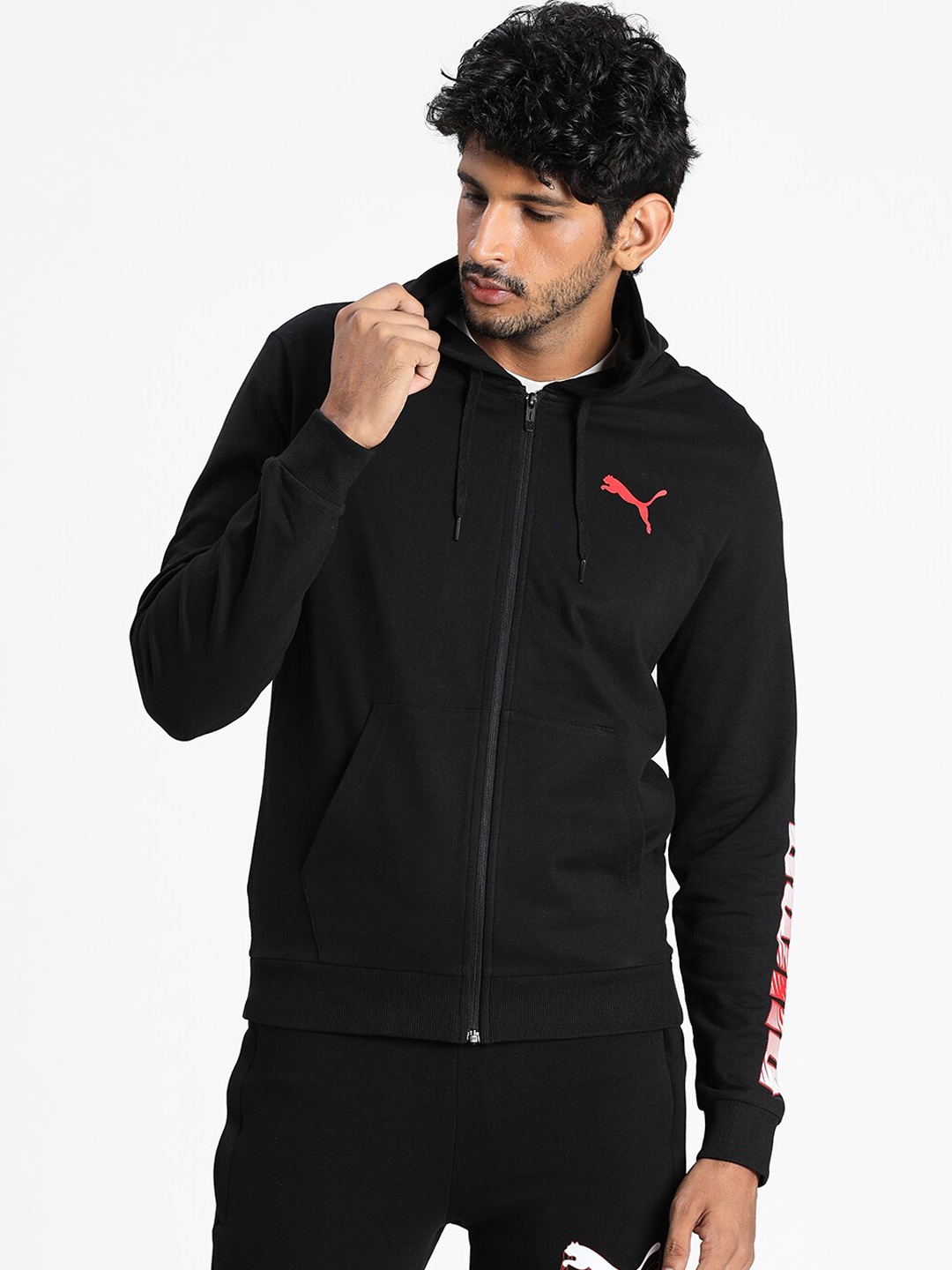 

Puma Men Black Zippered Sporty Jacket