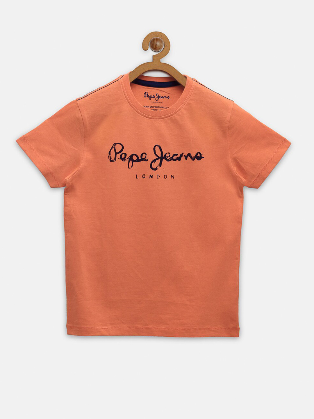 

Pepe Jeans Boys Orange Typography Printed T-shirt