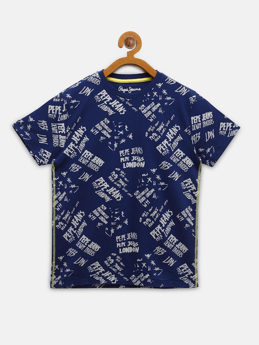 

Pepe Jeans Boys Blue Typography Printed Pure Cotton T-shirt
