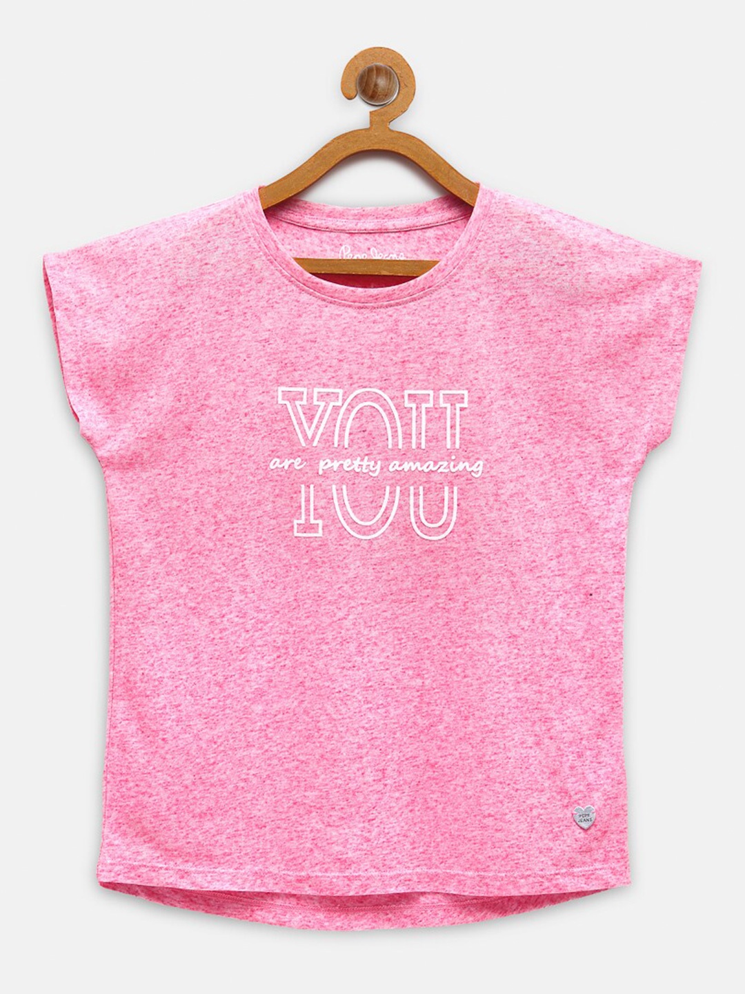 

Pepe Jeans Girls Pink Typography Printed T-shirt
