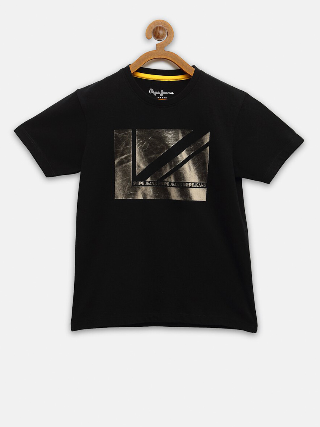 

Pepe Jeans Boys Black Printed Pure Cotton T-shirt