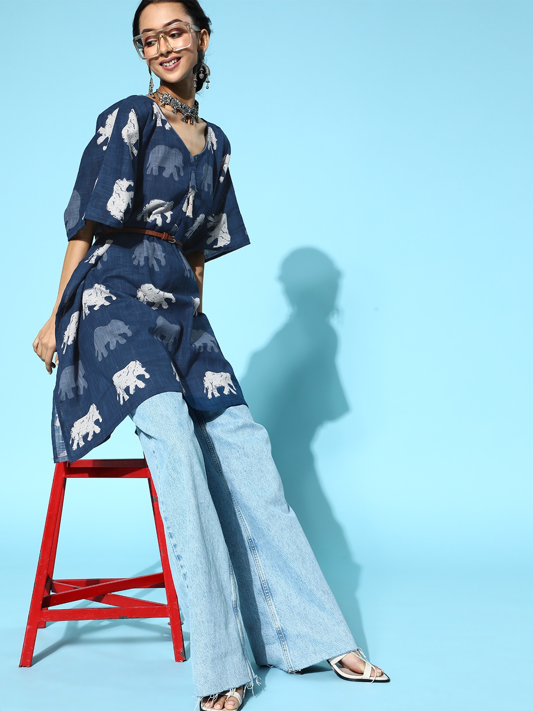

InWeave Women Stunning Blue Abstract Dress