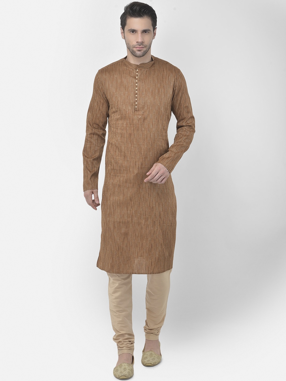 

TABARD Men Brown Cotton Printed Kurta