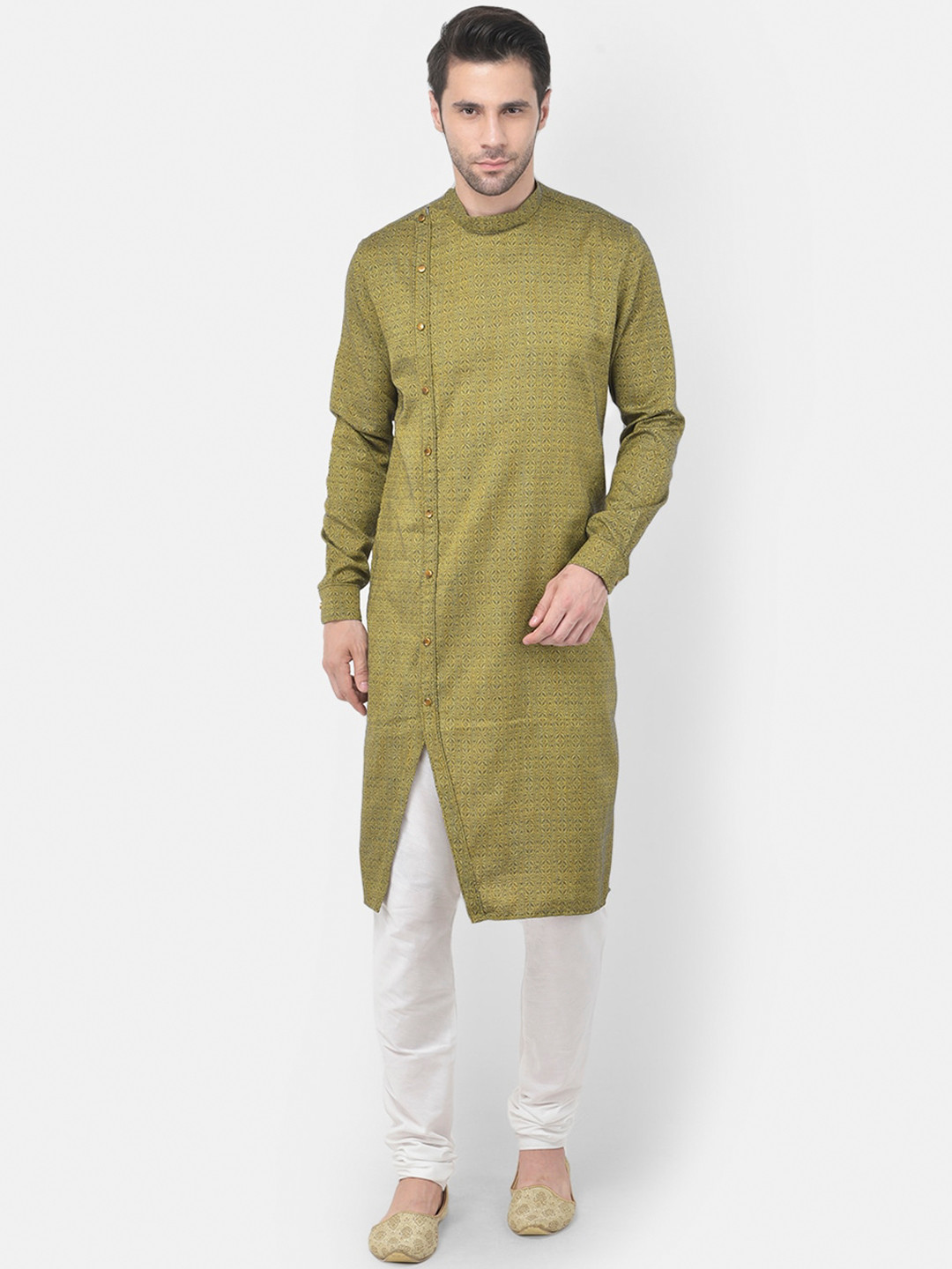 

TABARD Men Green Cotton Printed Kurta
