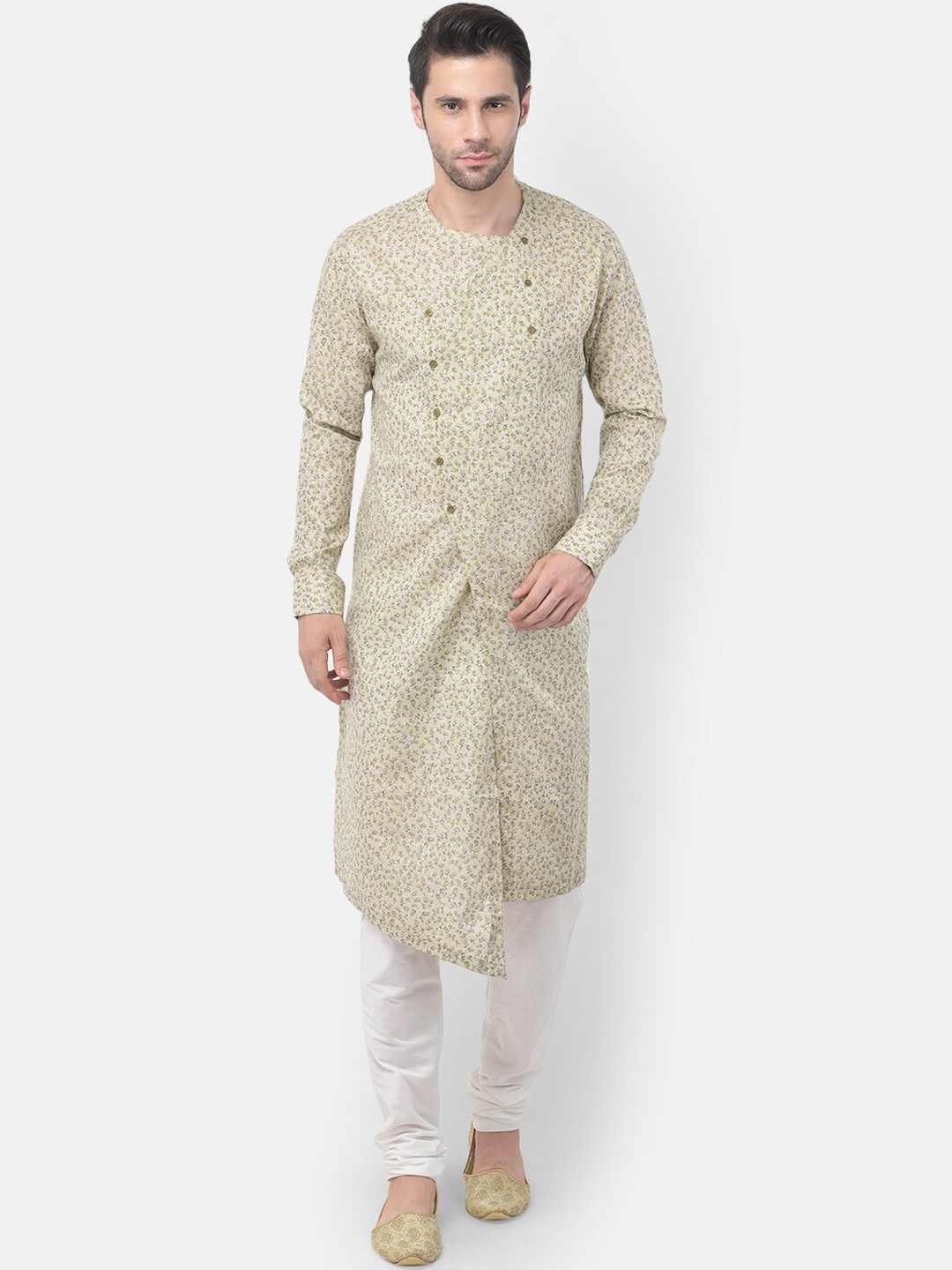 

TABARD Men Beige Floral Printed Kurta