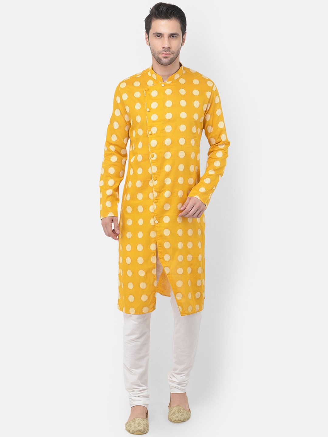 

TABARD Men Cotton Printed Kurta, Yellow