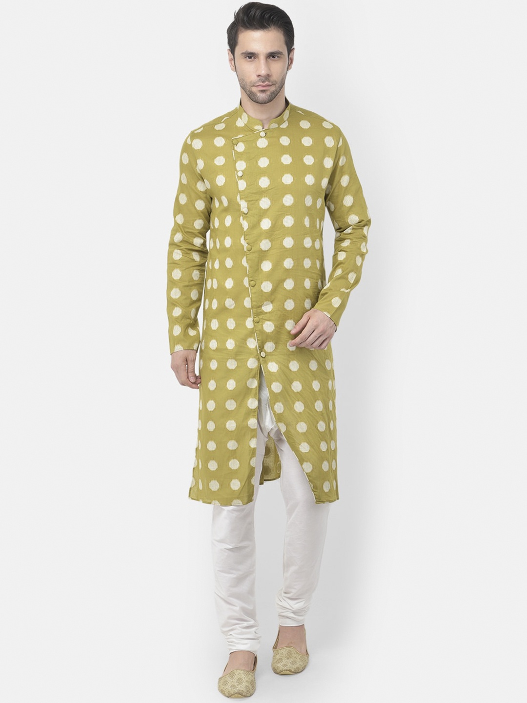 

TABARD Men Green Printed Cotton Kurta