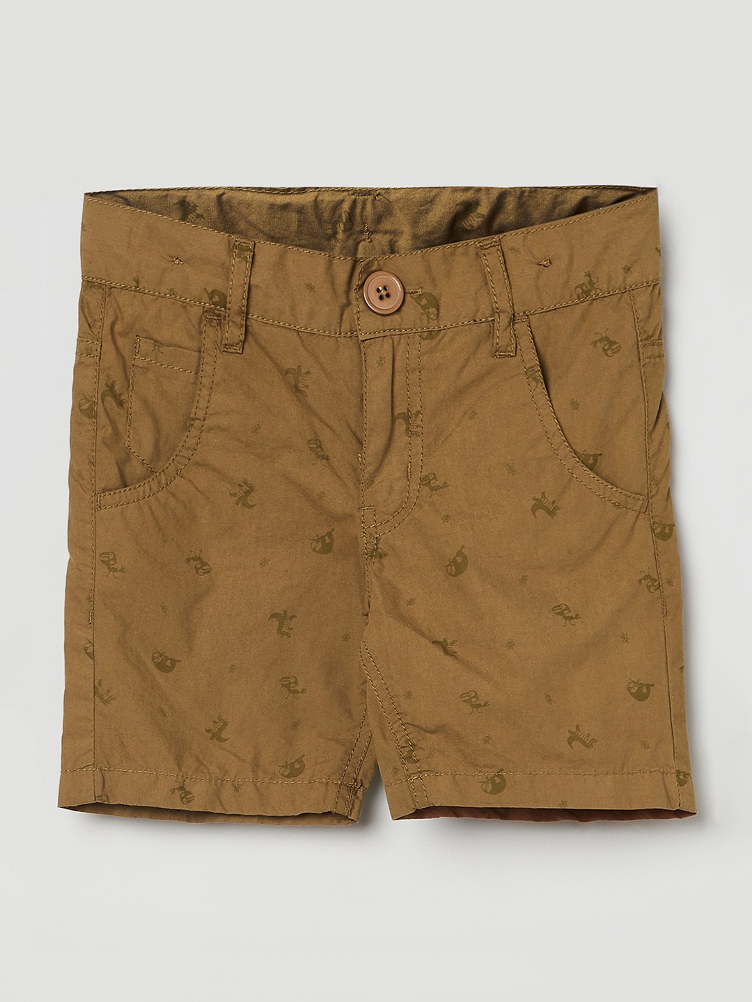 

max Boys Brown Conversational Printed Regular Shorts