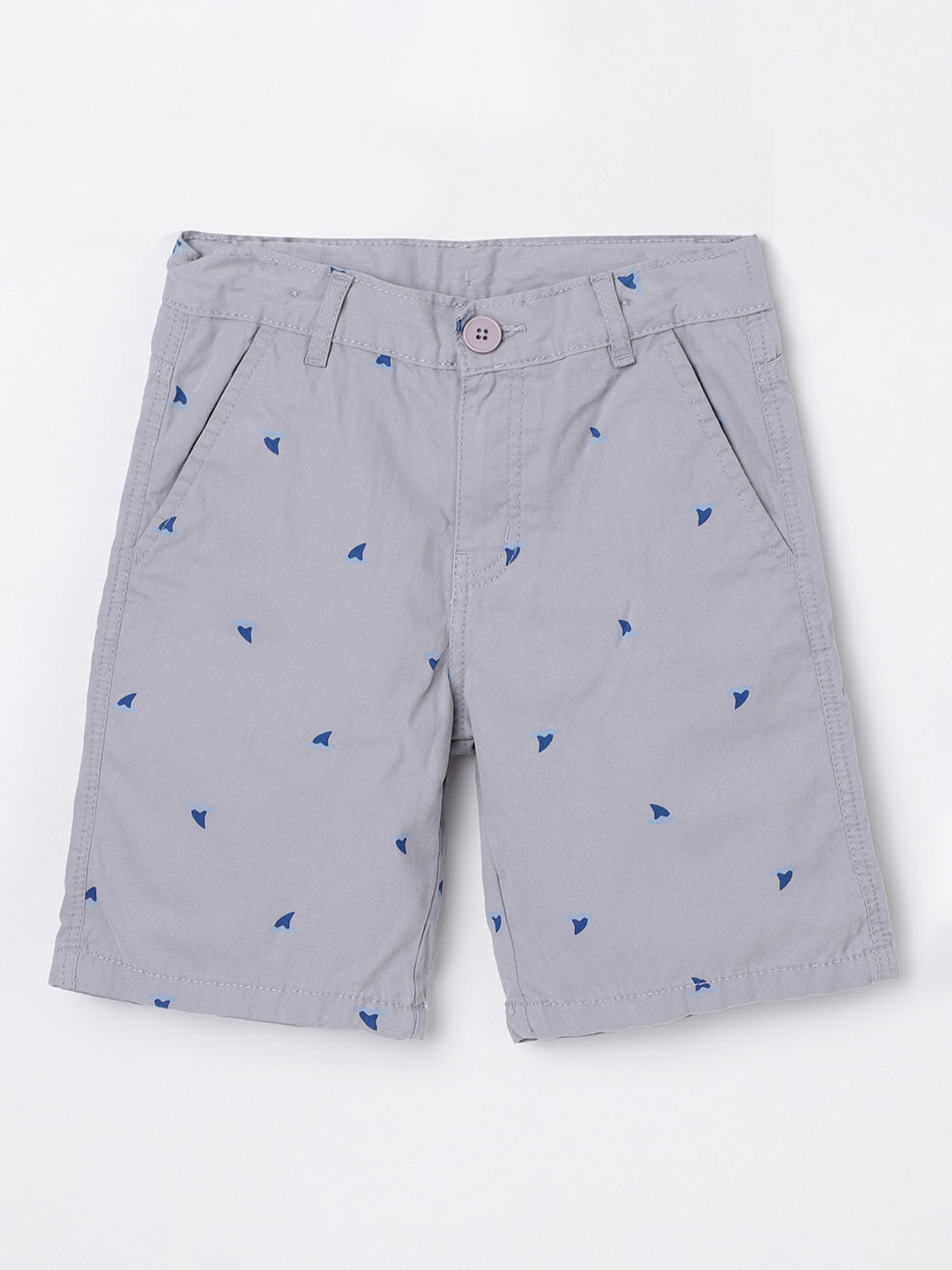 

max Boys Grey Conversational Printed Regular Shorts