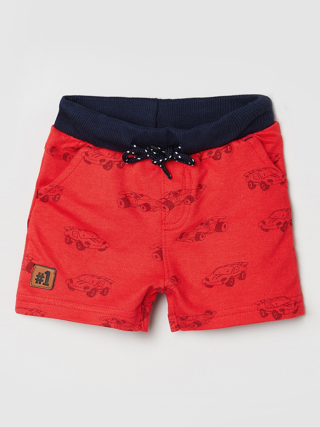 

max Boys Red Conversational Printed Regular Shorts