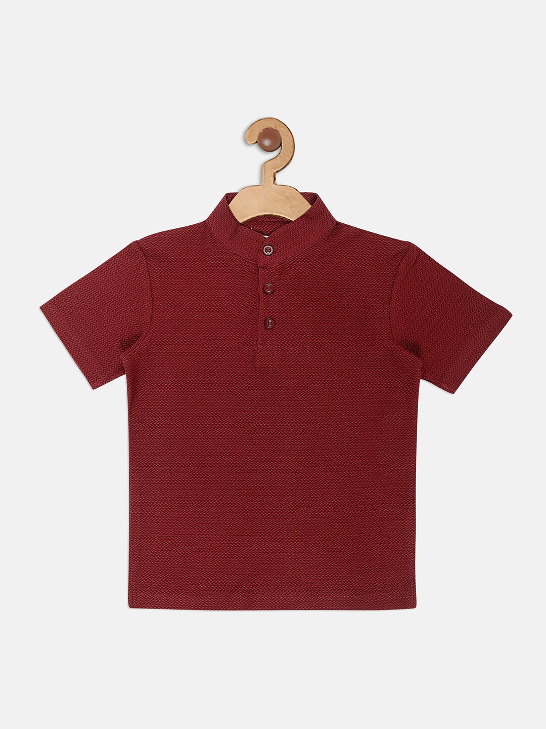 

Instafab Boys Maroon Solid T-shirt
