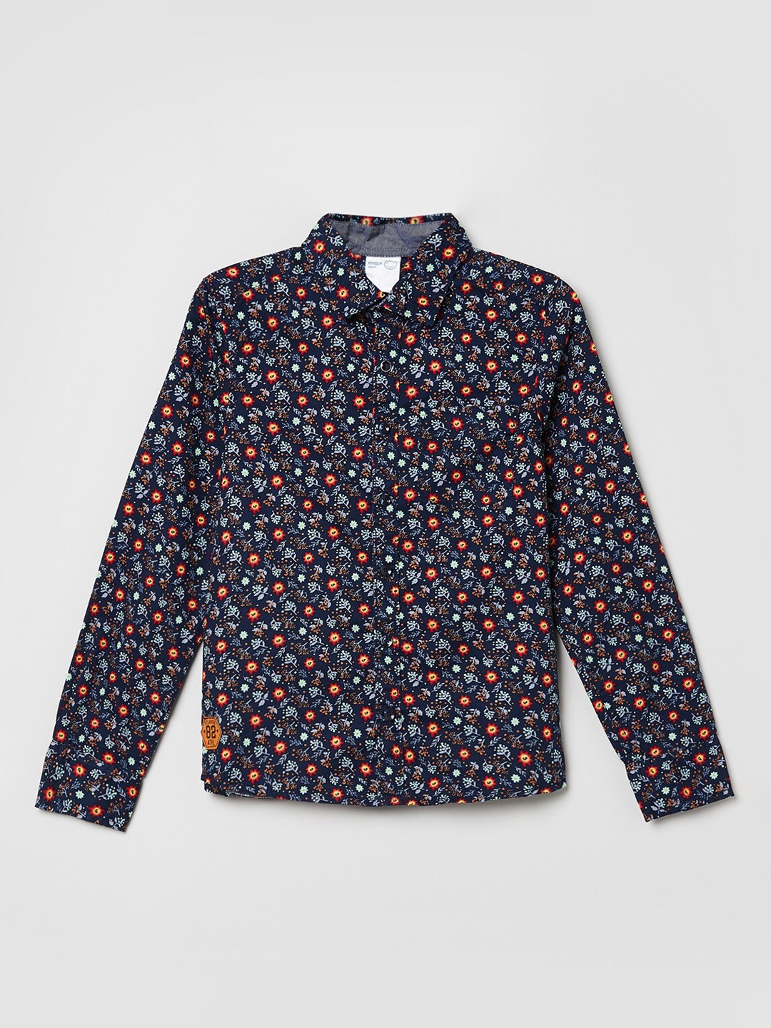 

max Boys Blue Printed Casual Shirt