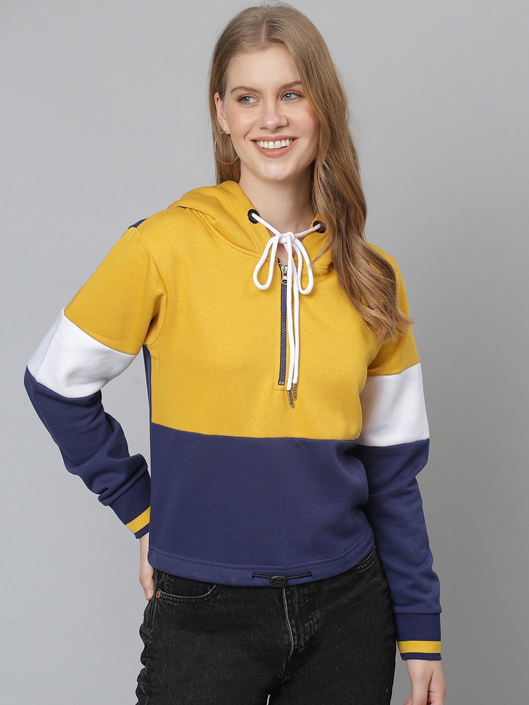 

Campus Sutra Women Multicoloured Colourblocked Sweatshirt, Multi