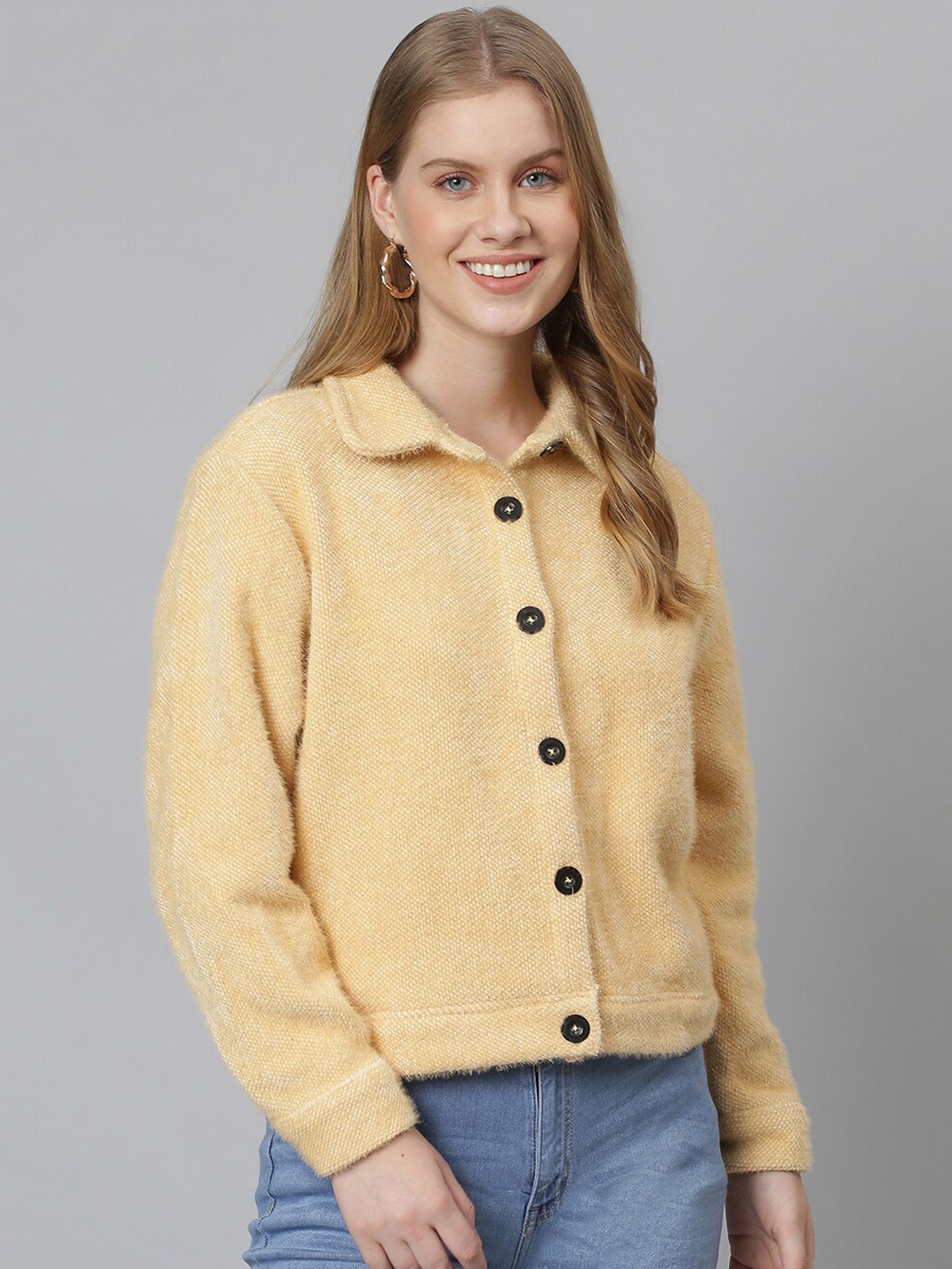 

Campus Sutra Women Peach-Coloured Windcheater Tailored Jacket