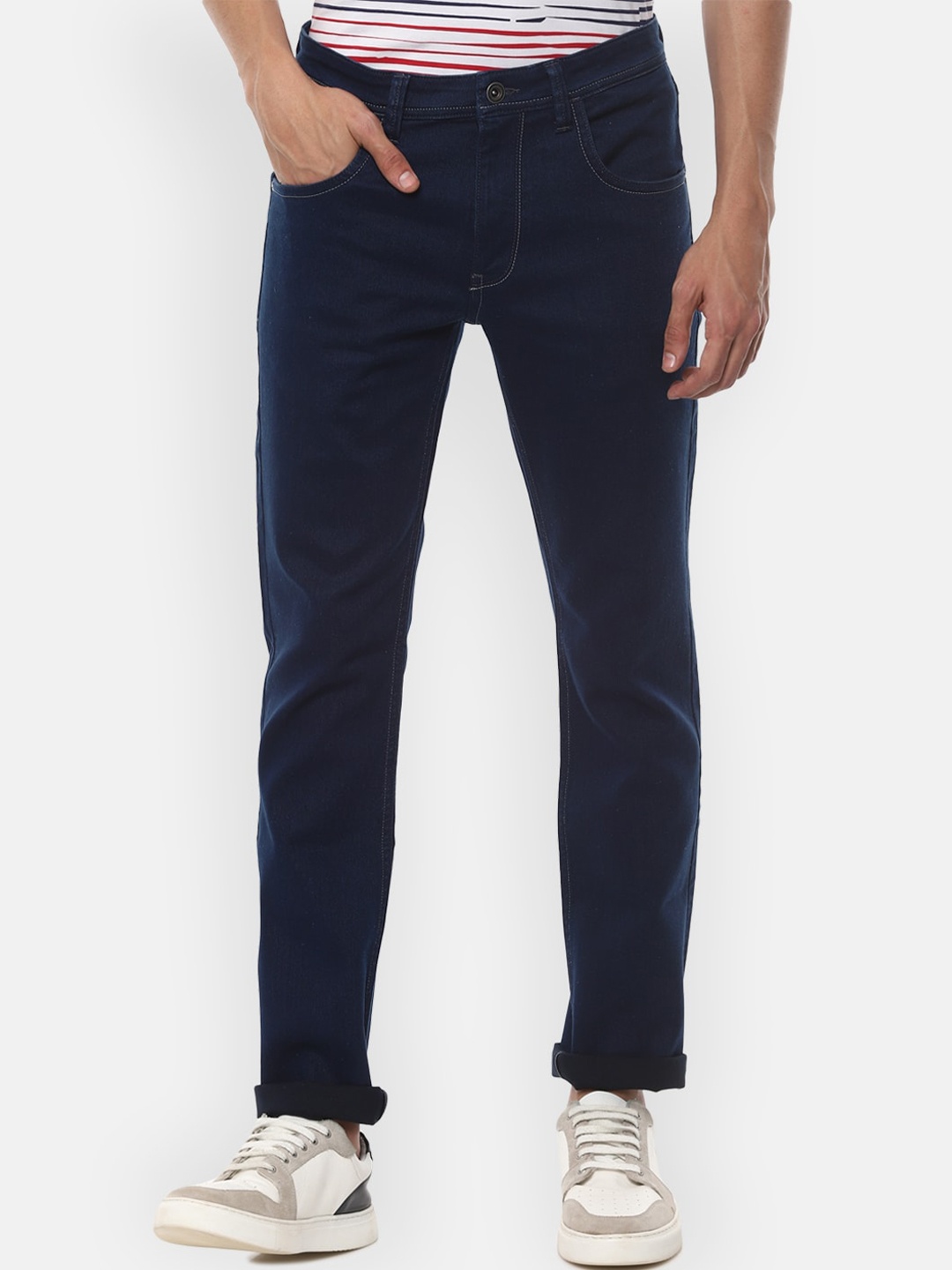 

VAN HEUSEN DENIM LABS Men Navy Blue Slim Fit Jeans