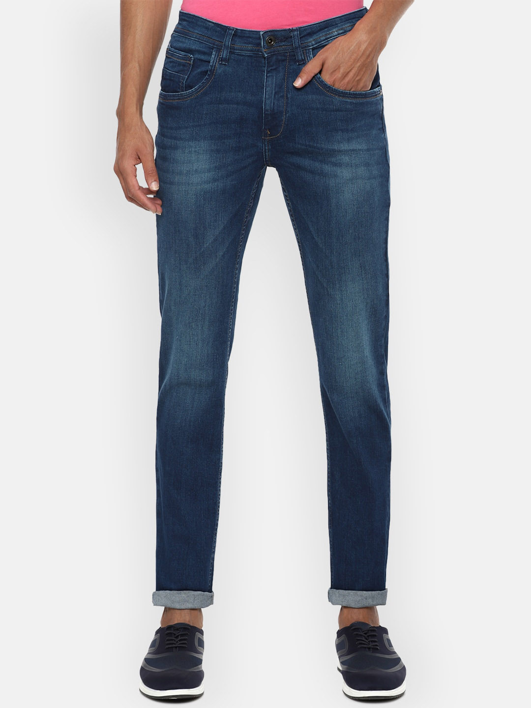 

VAN HEUSEN DENIM LABS Men Navy Blue Light Fade Jeans