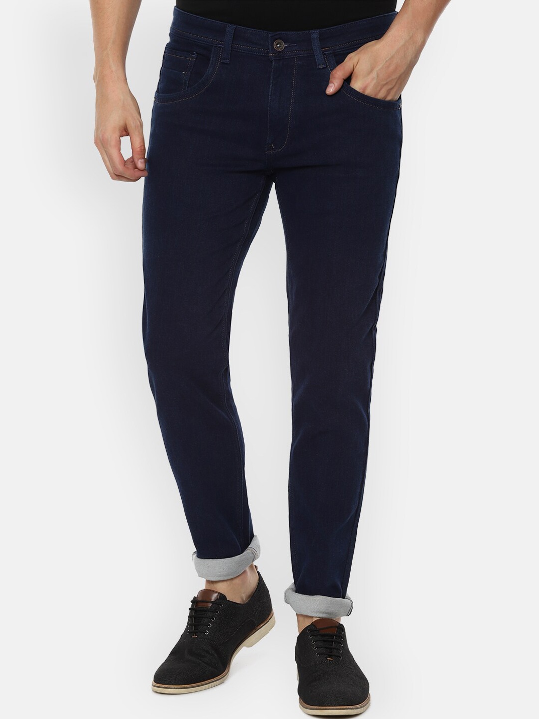 

VAN HEUSEN DENIM LABS Men Navy Blue Skinny Fit Jeans