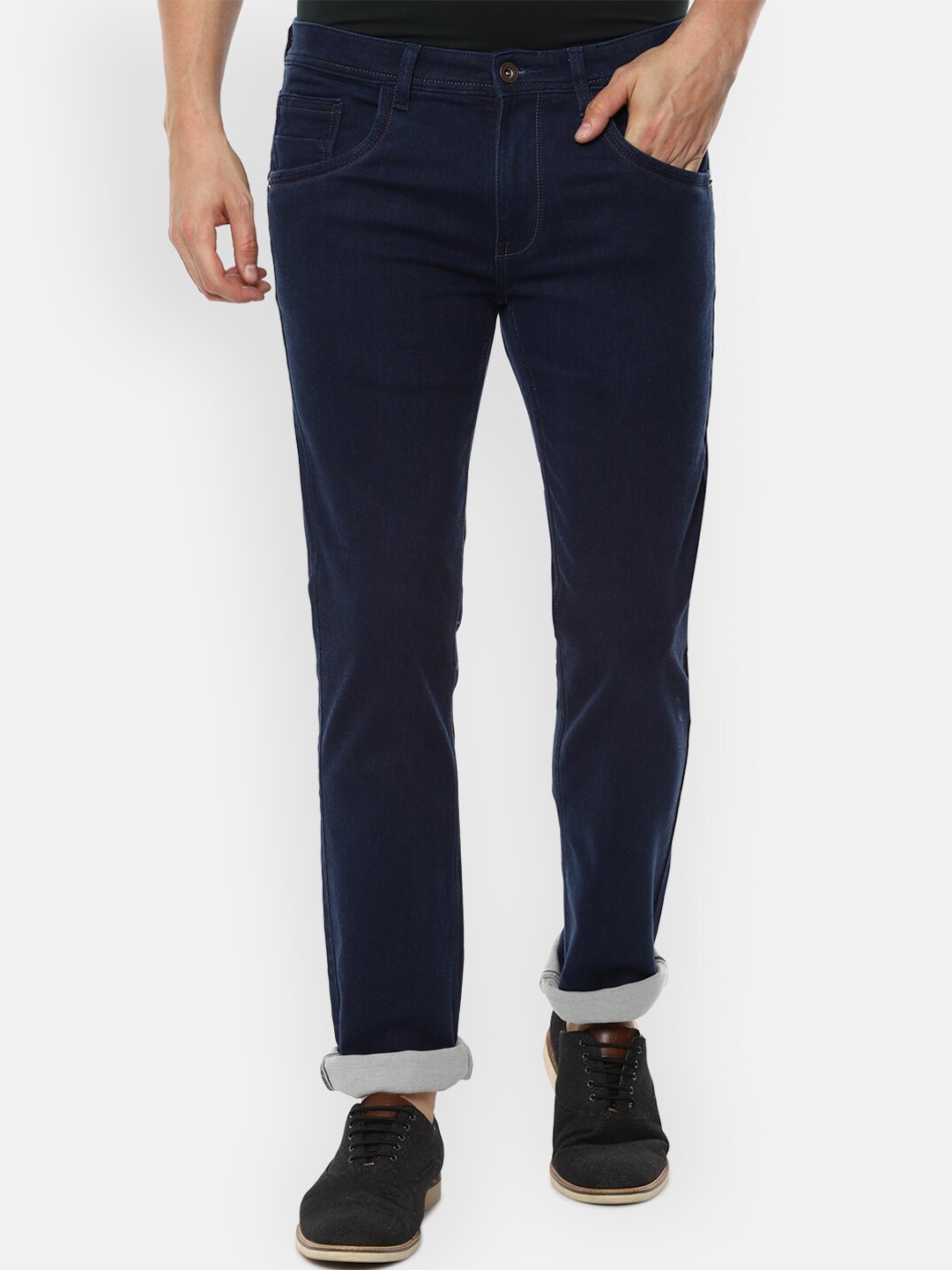 

VAN HEUSEN DENIM LABS Men Navy Blue Slim Fit Jeans