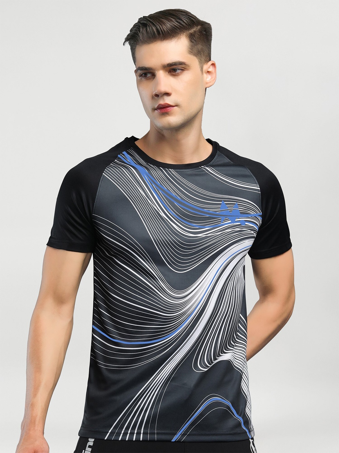 

Maniac Men Black Printed Pure Cotton T-shirt